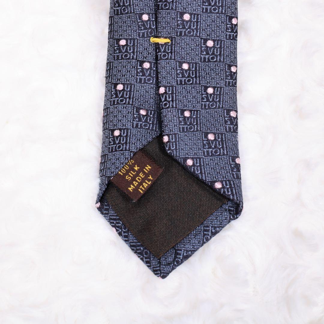 ま*ち様 ✨新品箱袋付✨ルイヴィトン VUITTONネクタイ ダミエドットネイビ