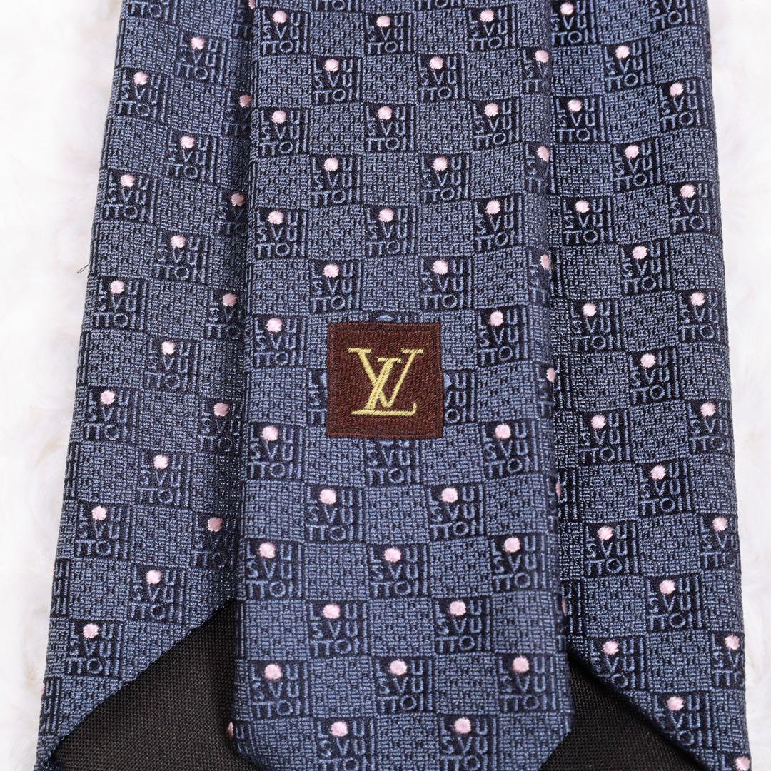 ま*ち様 ✨新品箱袋付✨ルイヴィトン VUITTONネクタイ ダミエドットネイビ
