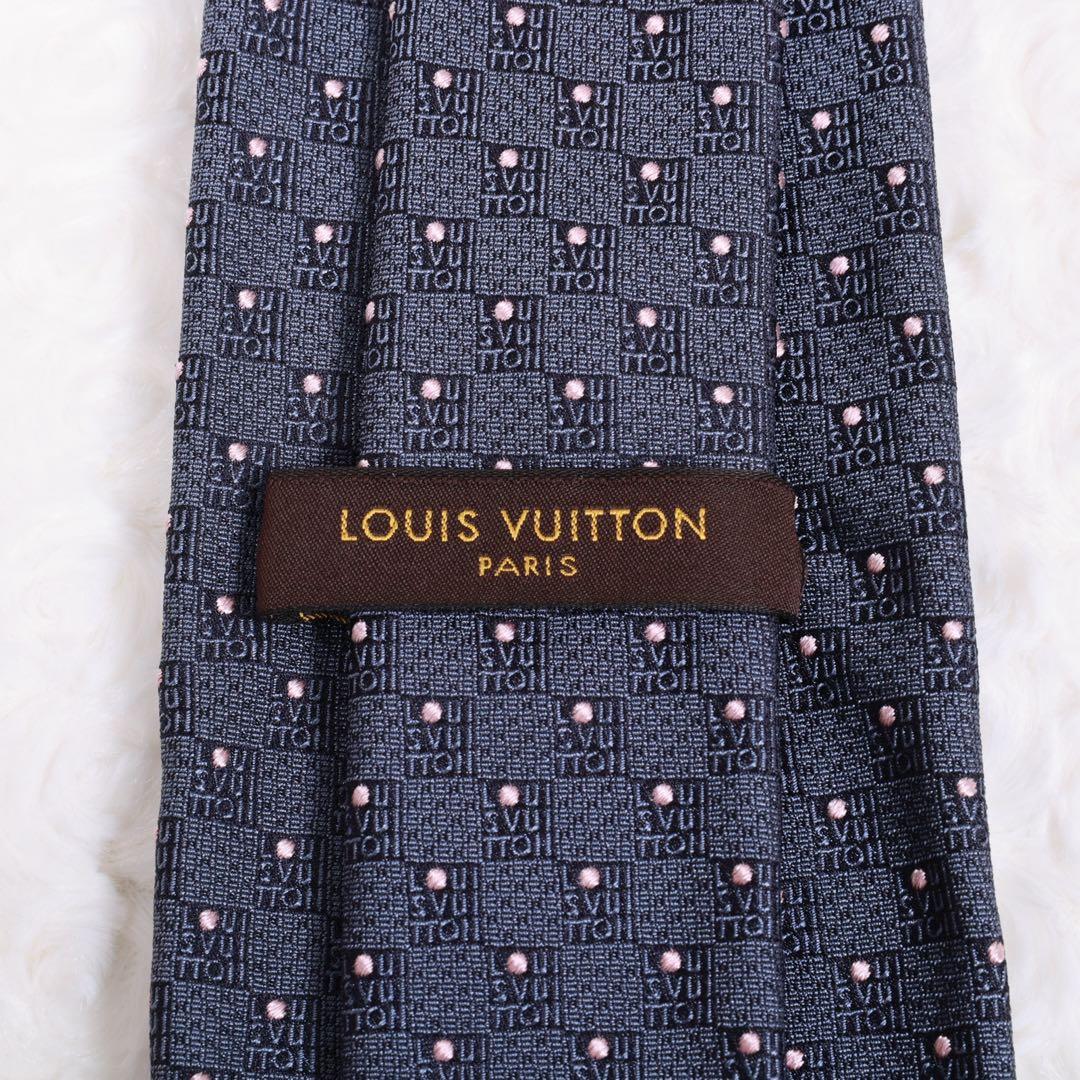 ま*ち様 ✨新品箱袋付✨ルイヴィトン VUITTONネクタイ ダミエドットネイビ