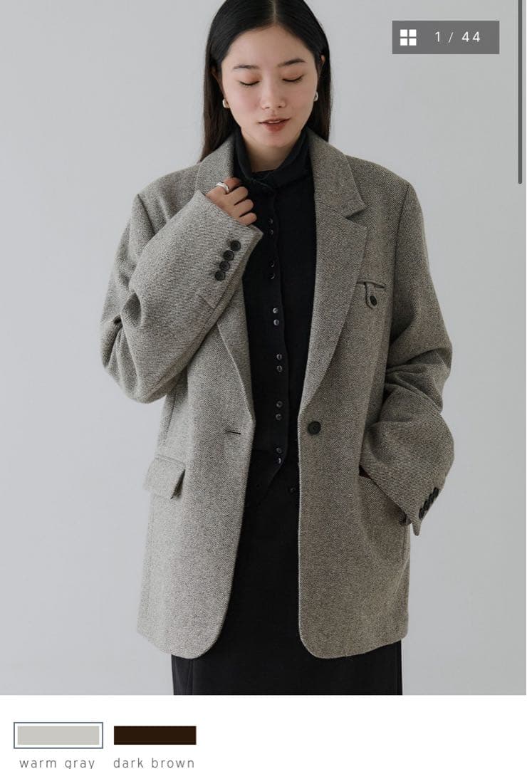 Crewre ソフトツイードオーバージャケット