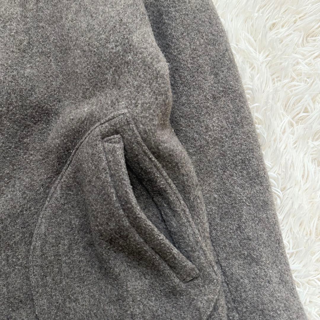 ダントン ライトパイル ウール モッサ カラーレスジャケット ブラウン系 S