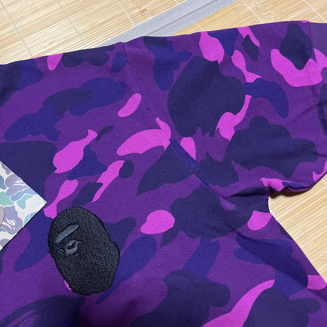 A BATHING APE BAPE PURPLE CAMO ポロシャツ　シャツ