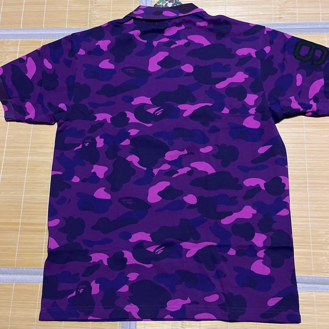 A BATHING APE BAPE PURPLE CAMO ポロシャツ　シャツ