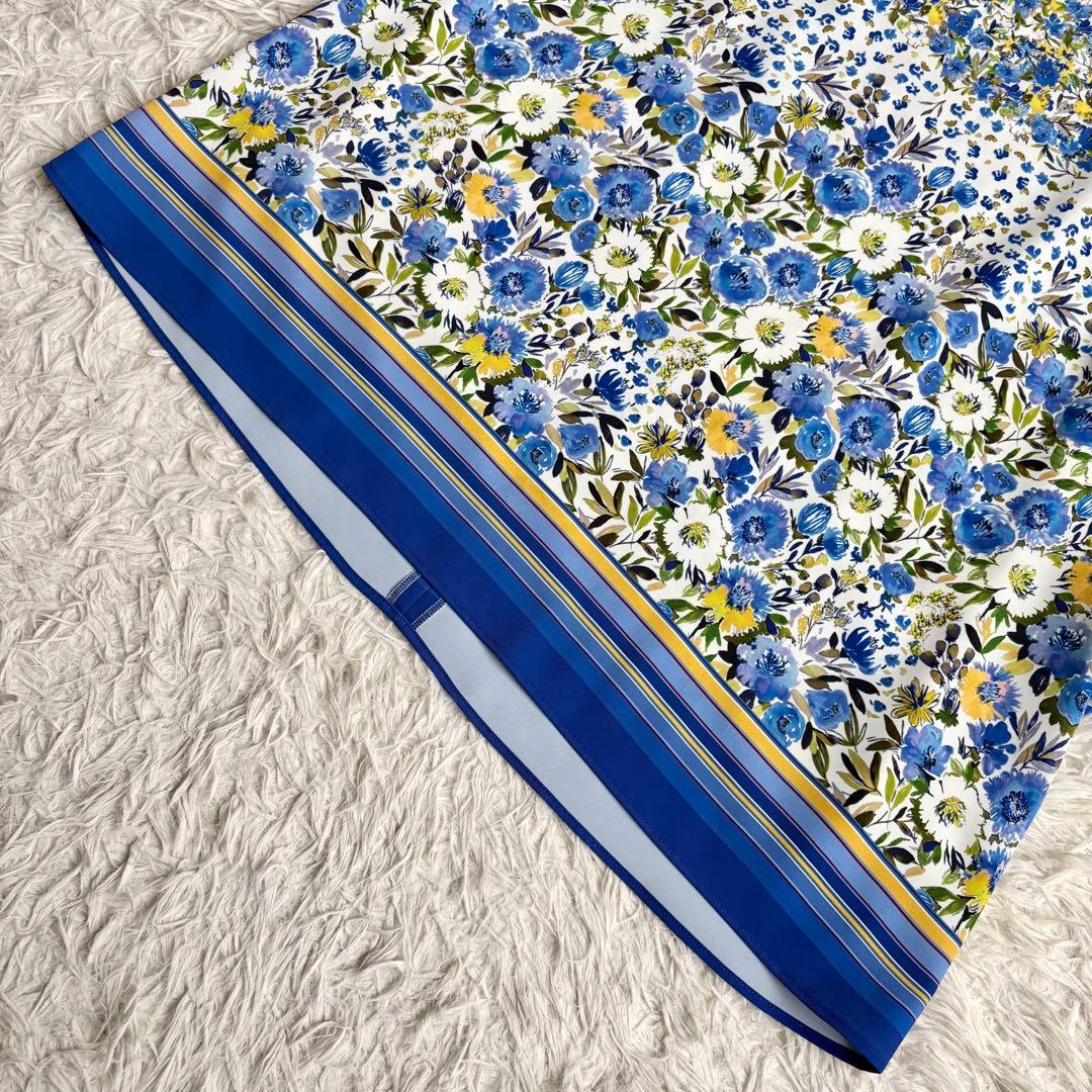 未使用級 23年♡レリアン 花柄プリントブラウス チュニック 13+ ヘムライン