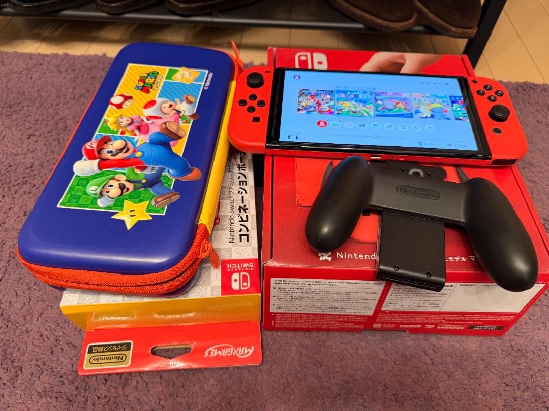 Nintendo Switch(有機ELモデル) マリオレッド ケース付き