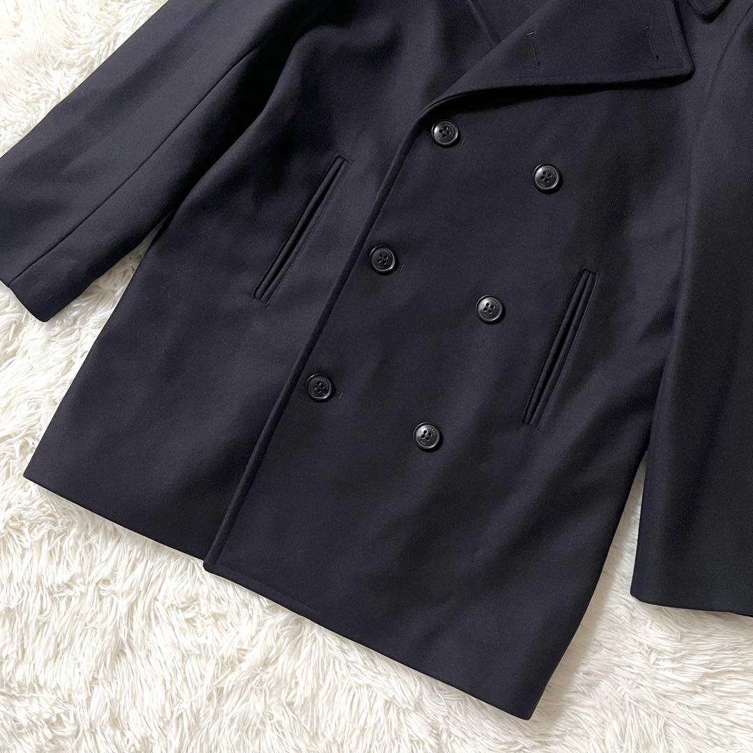 【美品】GLOVERALL 英国製 カシミヤ混 ピーコート ネイビー L