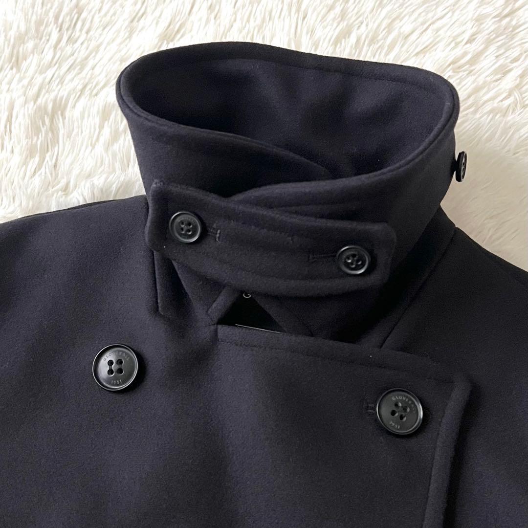 【美品】GLOVERALL 英国製 カシミヤ混 ピーコート ネイビー L