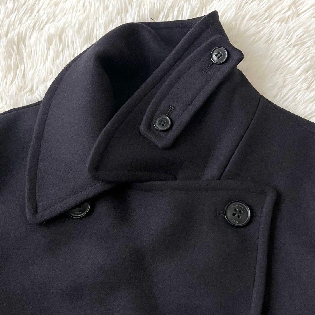 【美品】GLOVERALL 英国製 カシミヤ混 ピーコート ネイビー L