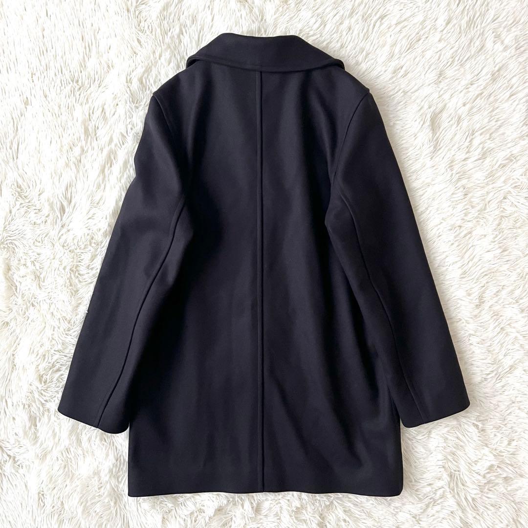 【美品】GLOVERALL 英国製 カシミヤ混 ピーコート ネイビー L