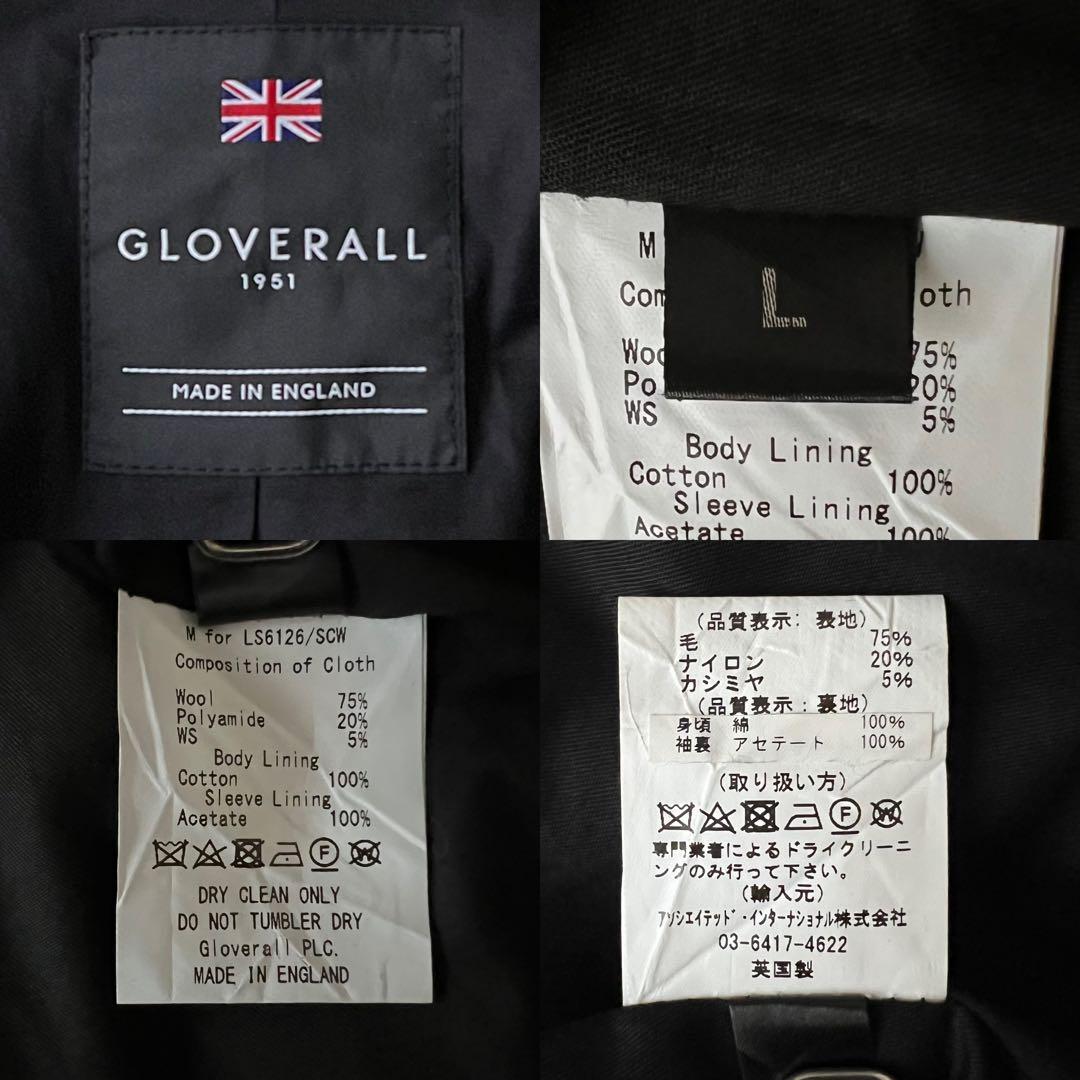 【美品】GLOVERALL 英国製 カシミヤ混 ピーコート ネイビー L