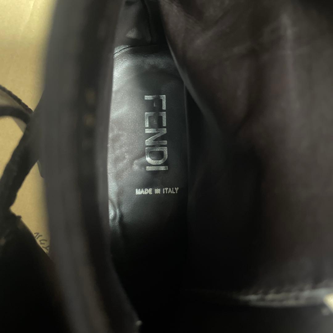 FENDI ジョッパーブーツ レザー ブラウン スクエアトゥ フェンディ