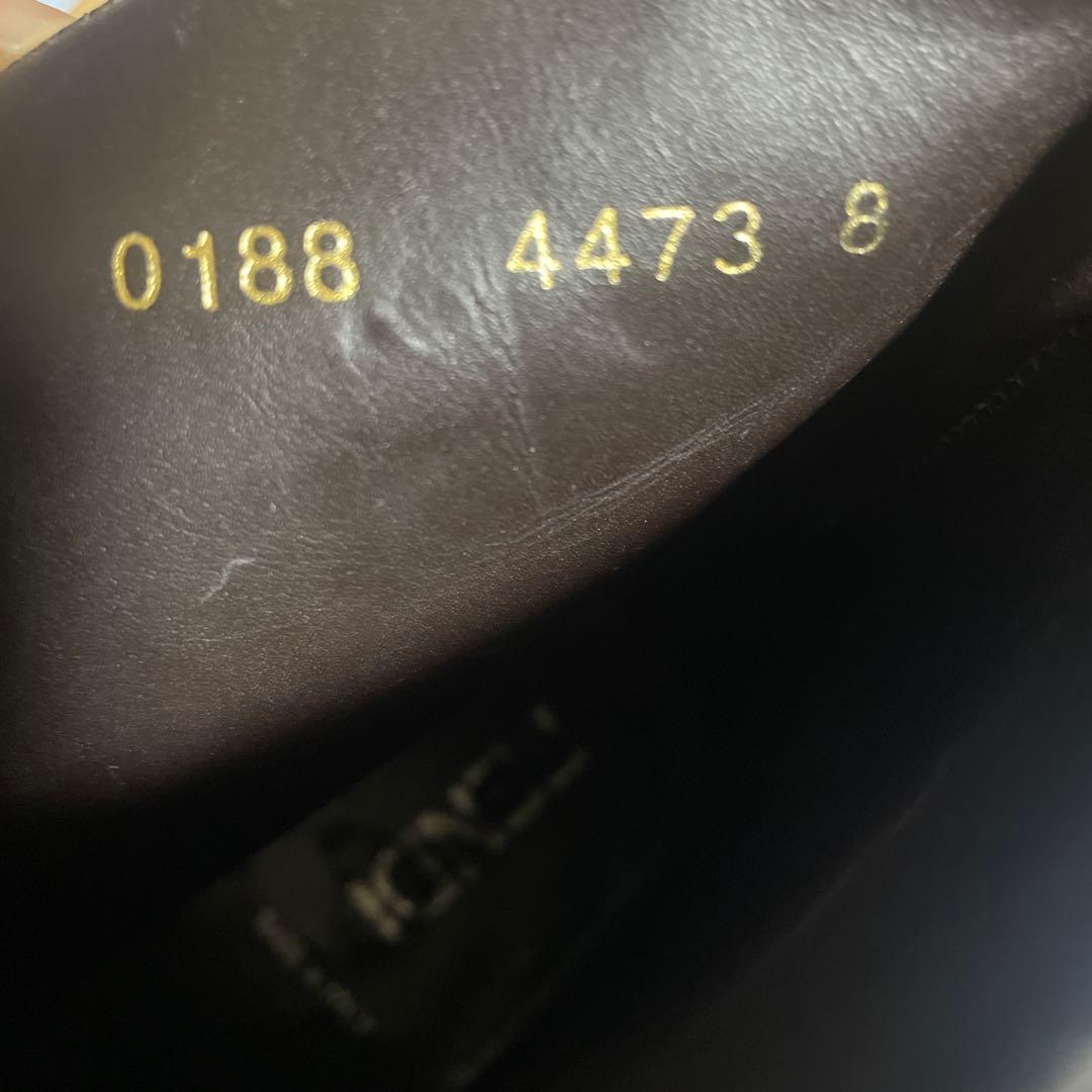 FENDI ジョッパーブーツ レザー ブラウン スクエアトゥ フェンディ