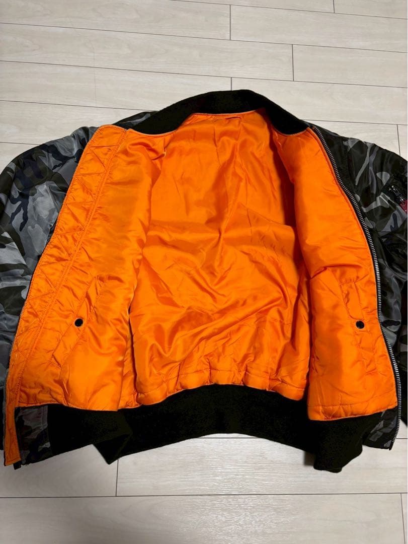 【5XL希少サイズ】ALPHA INDUSTRIES MA-1 迷彩グレー