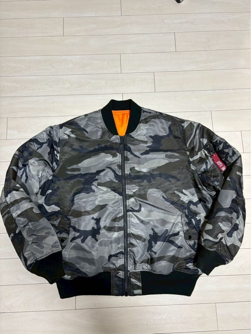 【5XL希少サイズ】ALPHA INDUSTRIES MA-1 迷彩グレー