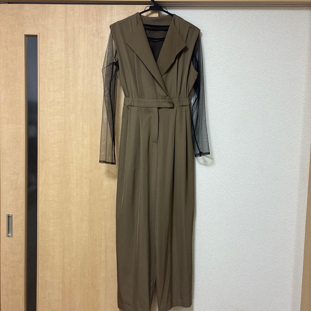 niana スタンドアウトカラーオールインパンツ ベージュ