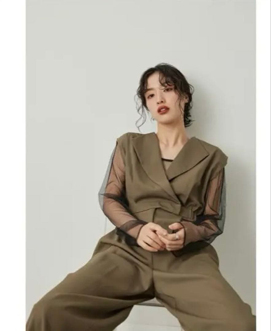 niana スタンドアウトカラーオールインパンツ ベージュ