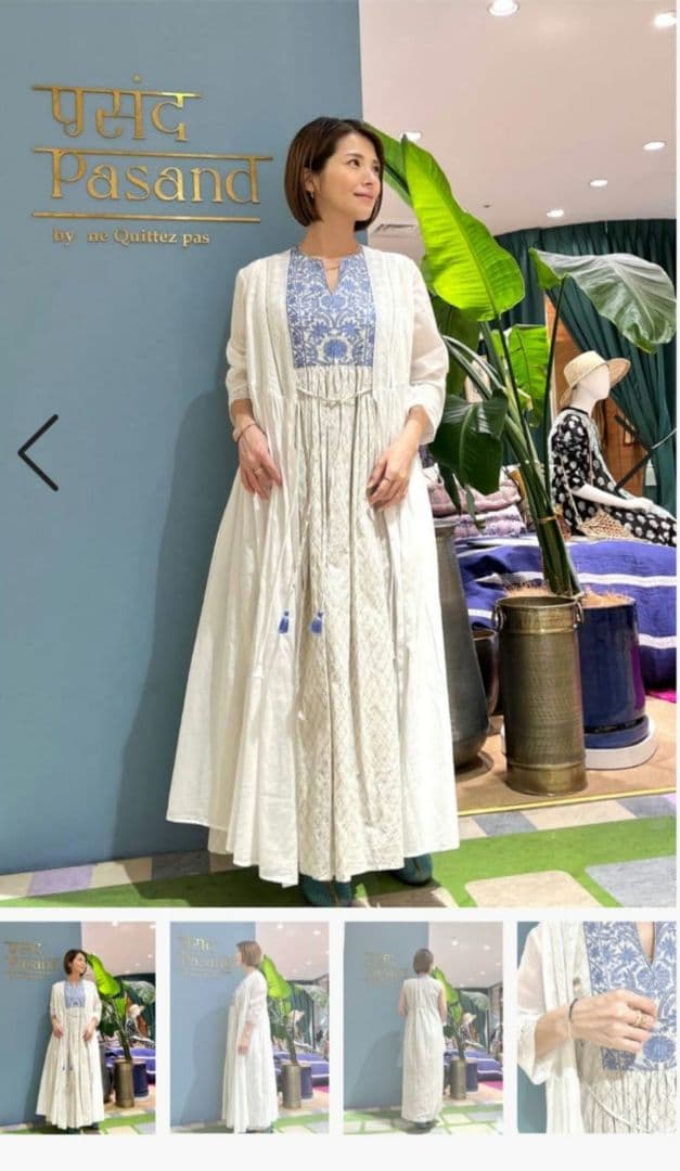 Pasand by ne Quittez pas 刺繍入りマキシドレス