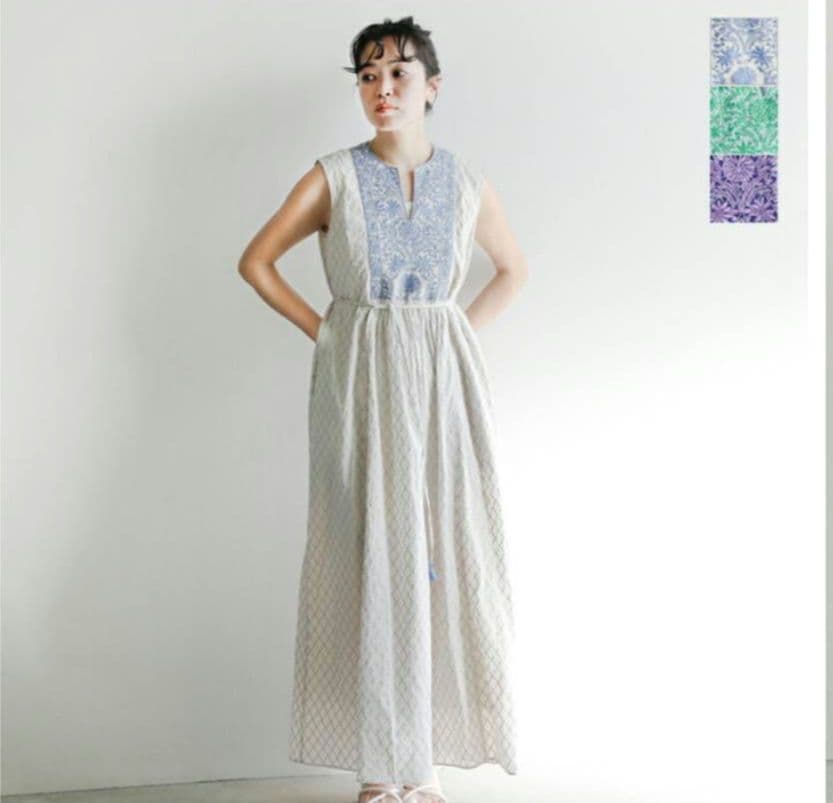 Pasand by ne Quittez pas 刺繍入りマキシドレス