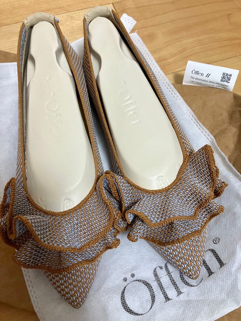 【未使用】Öffen オッフェン pointed-FRIN フリルパンプス 38