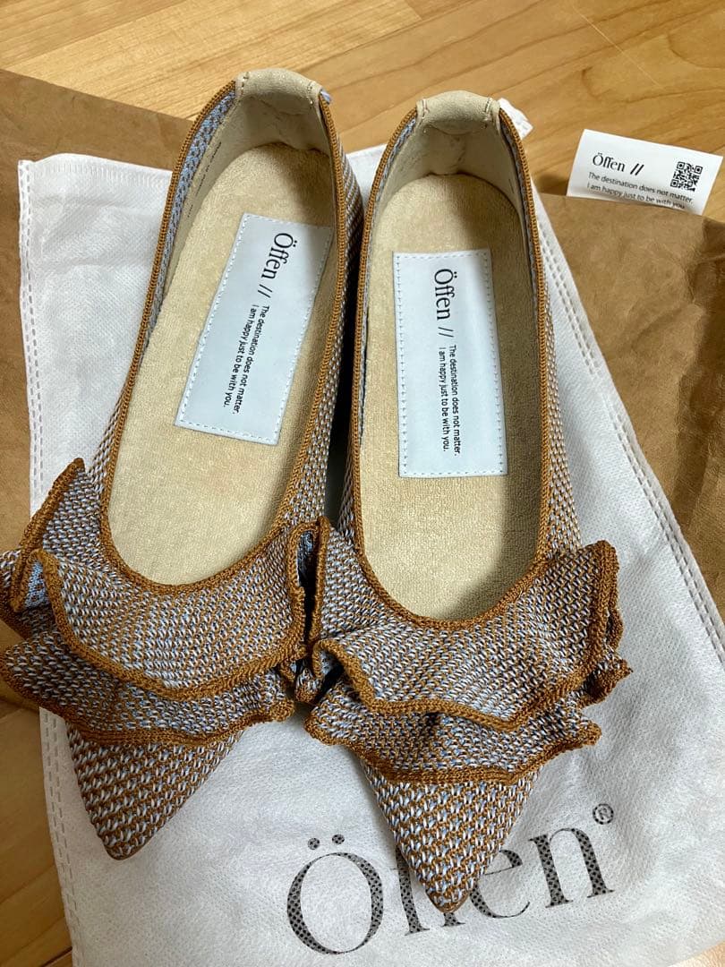 【未使用】Öffen オッフェン pointed-FRIN フリルパンプス 38