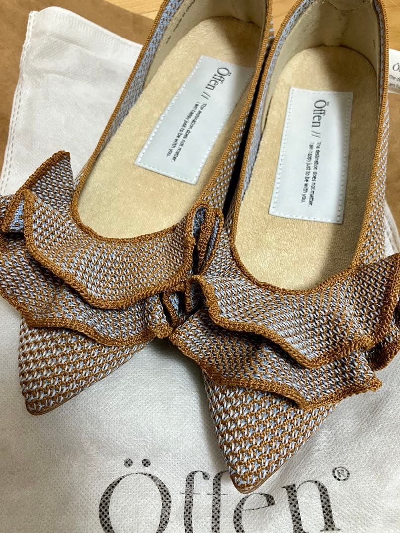 【未使用】Öffen オッフェン pointed-FRIN フリルパンプス 38