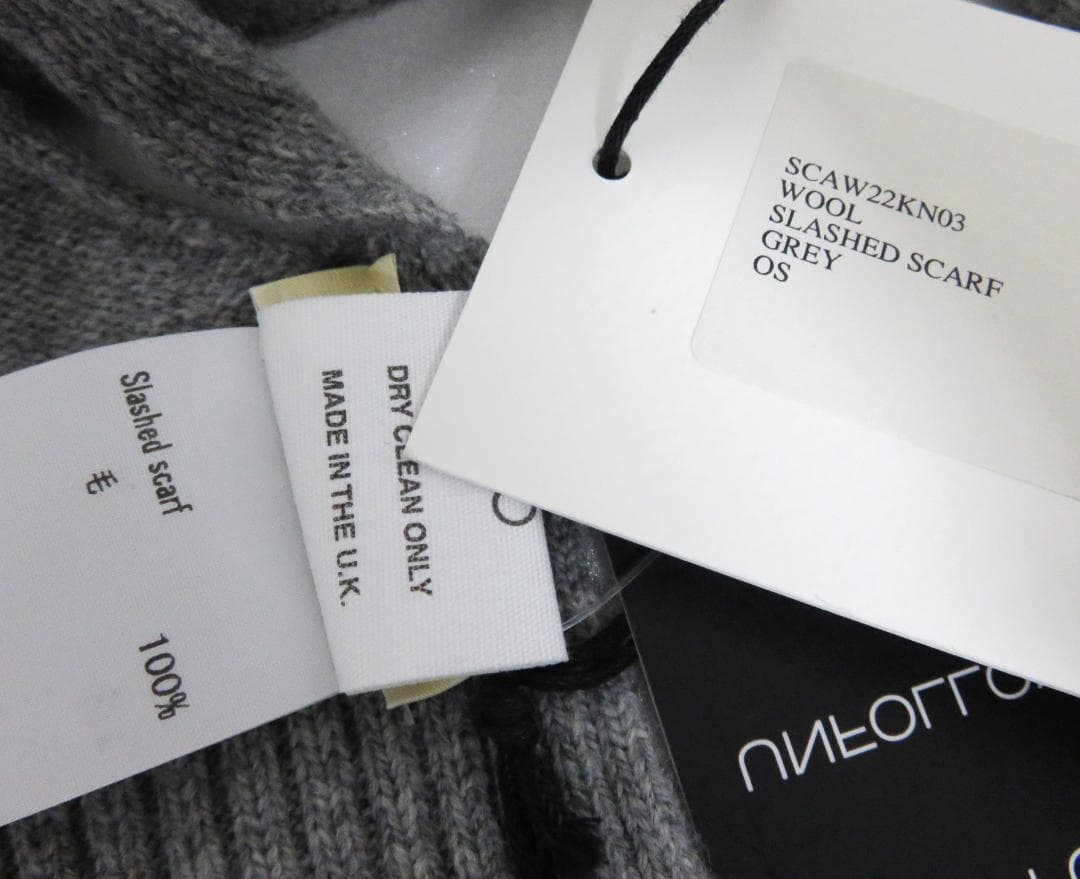 定価3.9万 新品 STEFAN COOKE Slashed scarf グレー