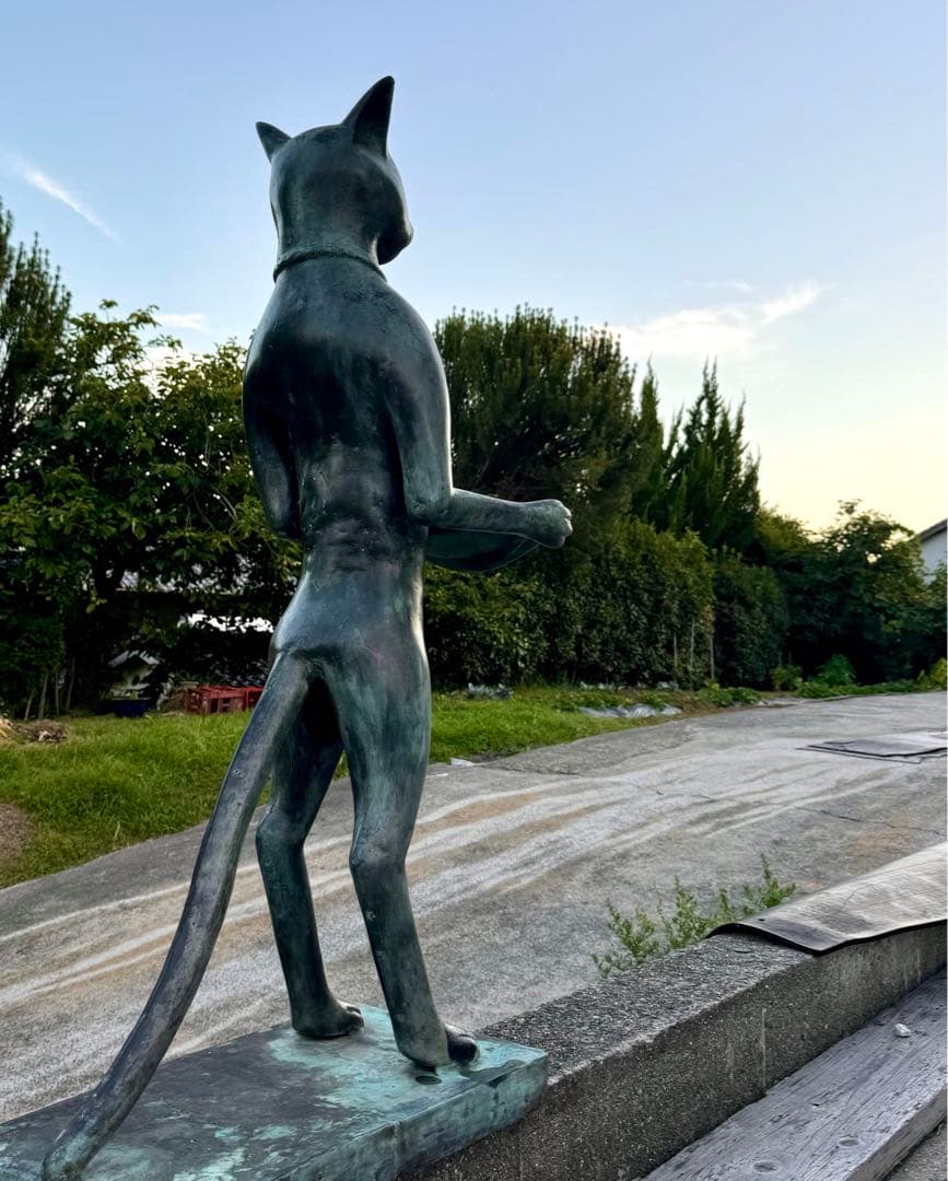 もちさん専用です。大きな猫のブロンズ像 高さ104cm アンティーク調 彫刻