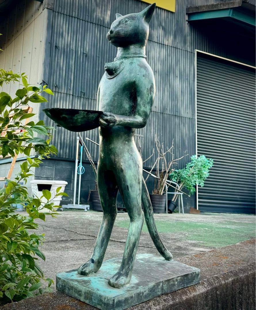 もちさん専用です。大きな猫のブロンズ像 高さ104cm アンティーク調 彫刻