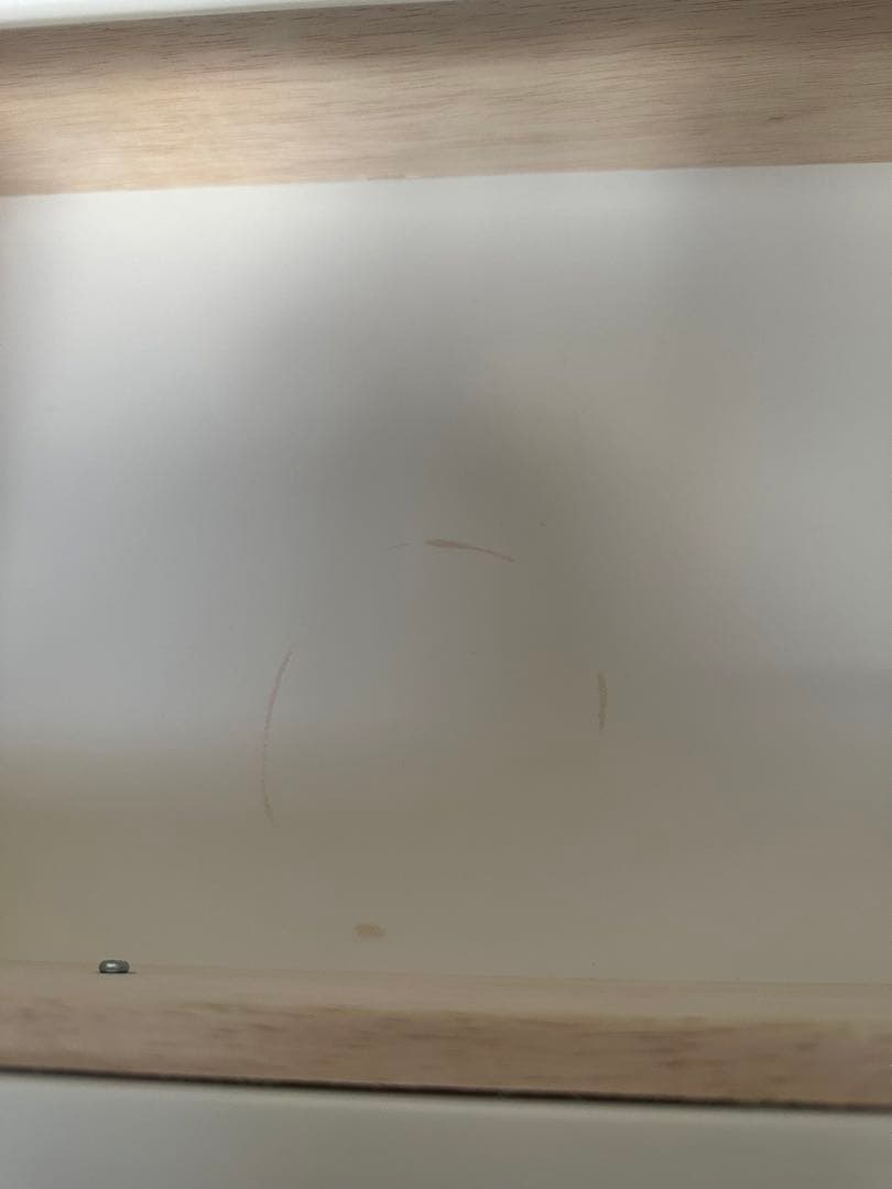 ホワイト ガラス扉付きチェスト 4段　キャビネット　姫系家具