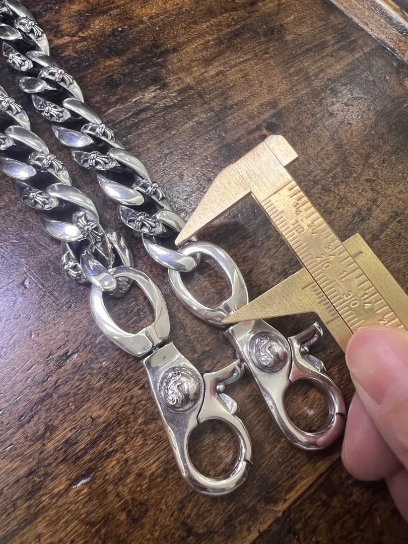 バイカー必須　ウォレット用プレーン　シルバーチェーン　TYPE1　QBKL013