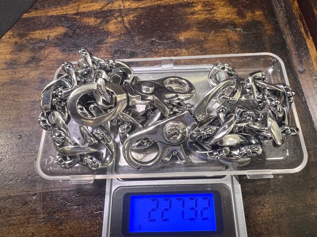 バイカー必須　ウォレット用プレーン　シルバーチェーン　TYPE1　QBKL013