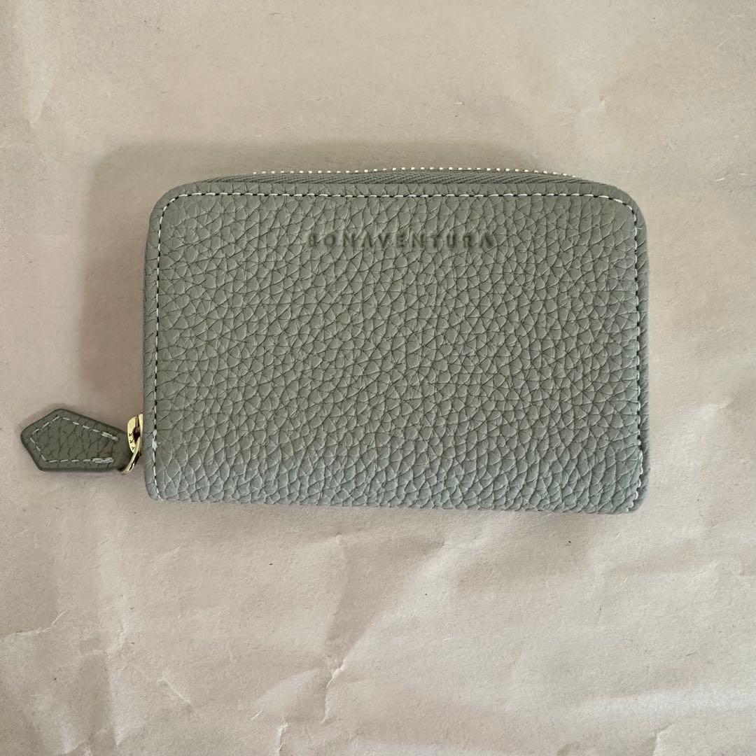 ボナベンチュラスマートキーケース シュリンクレザー　グレージュ×ベイビーピンク