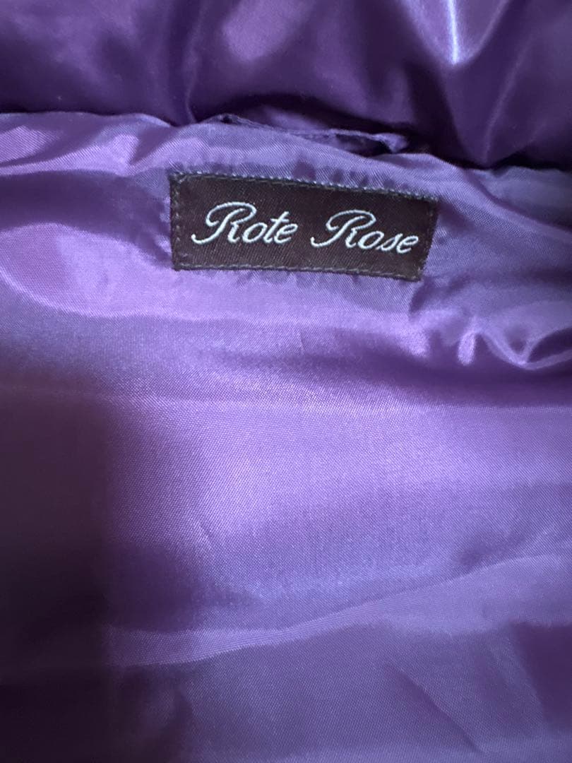 パープル ダウンベスト ファー付き平成y2k