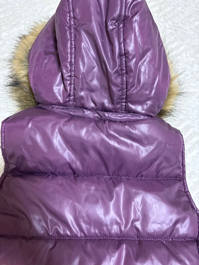 パープル ダウンベスト ファー付き平成y2k