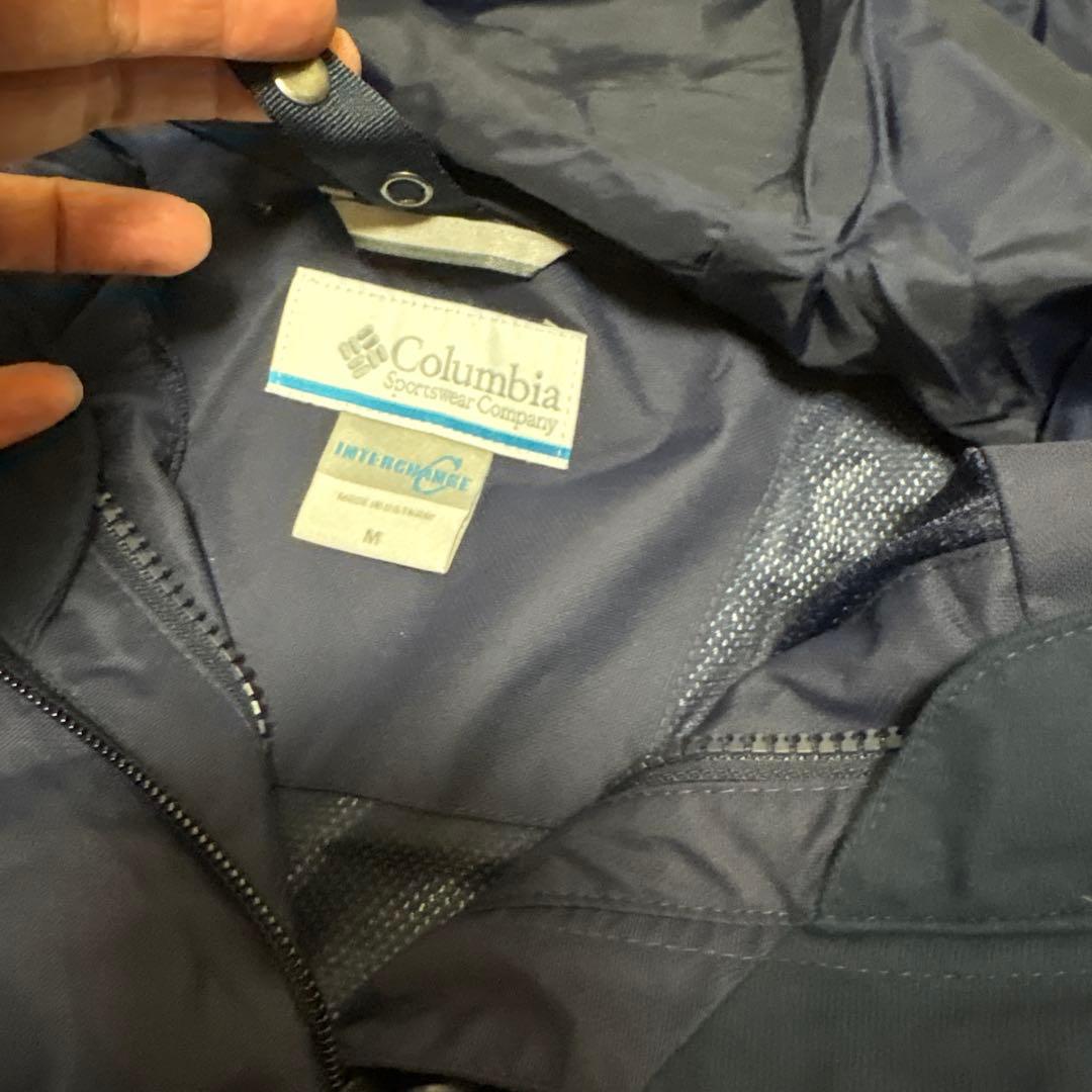 美品コロンビア防水透湿機能オムニテックColumbia3wayアウターM 濃紺