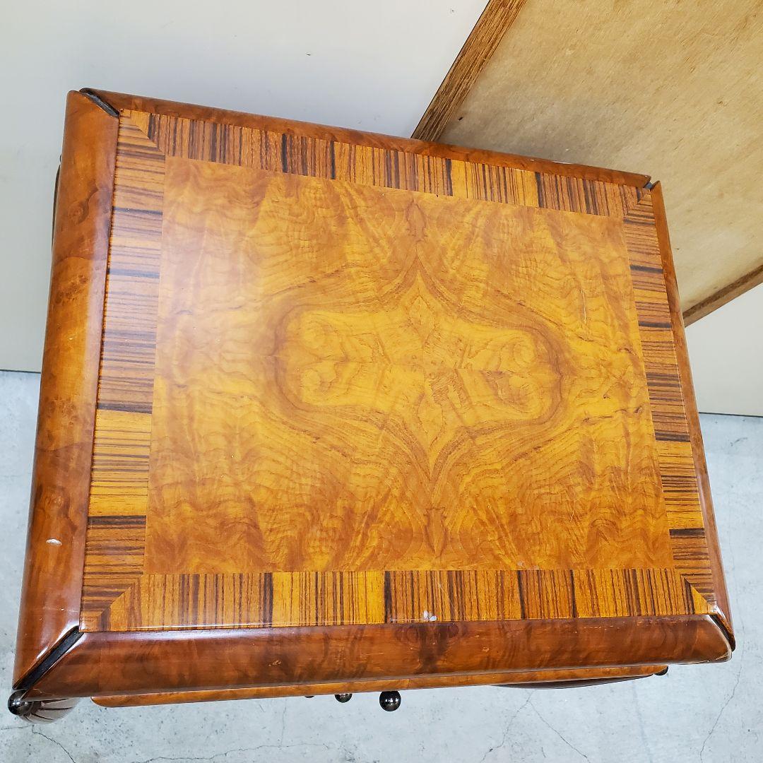 バール材 サイドテーブル 3引き出し