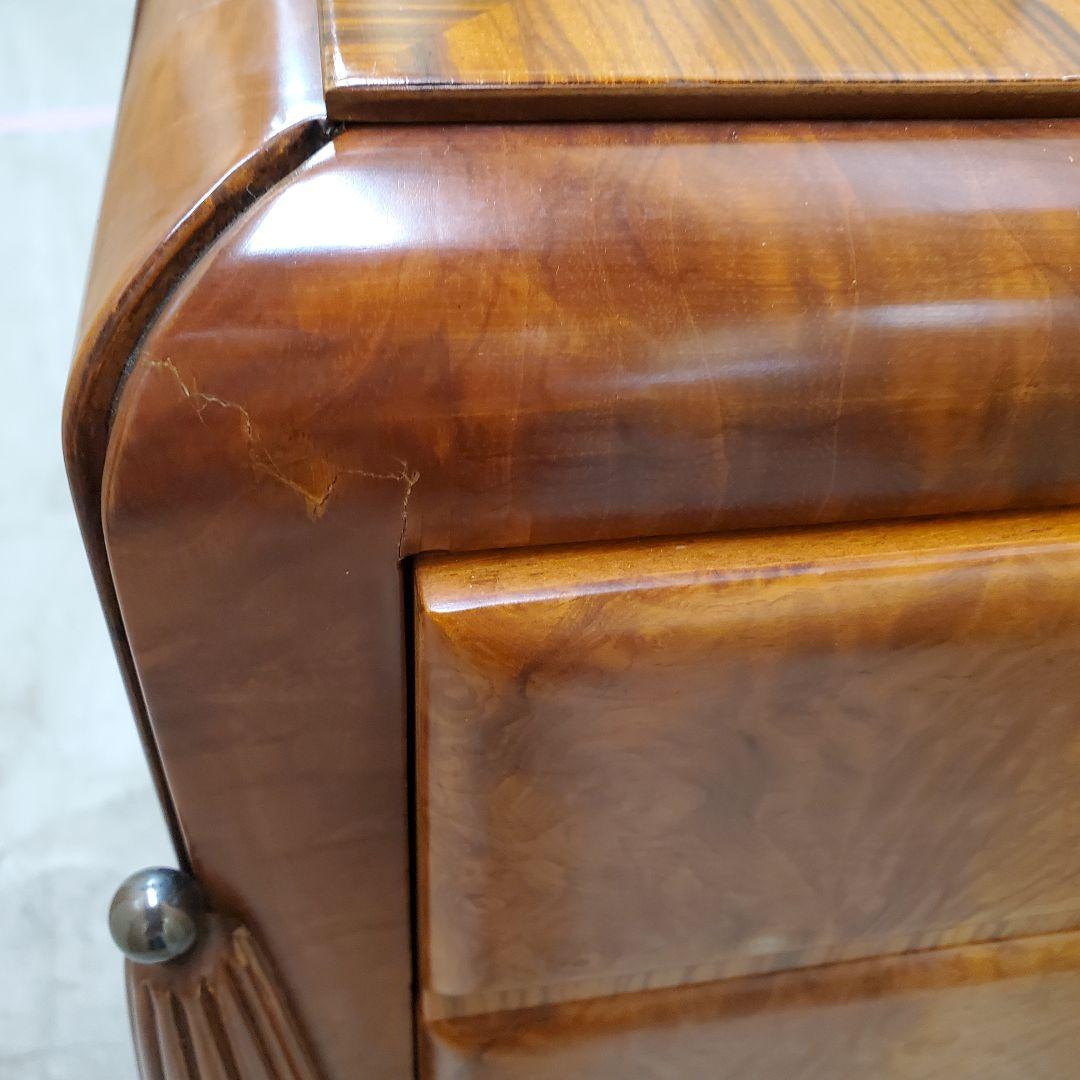 バール材 サイドテーブル 3引き出し