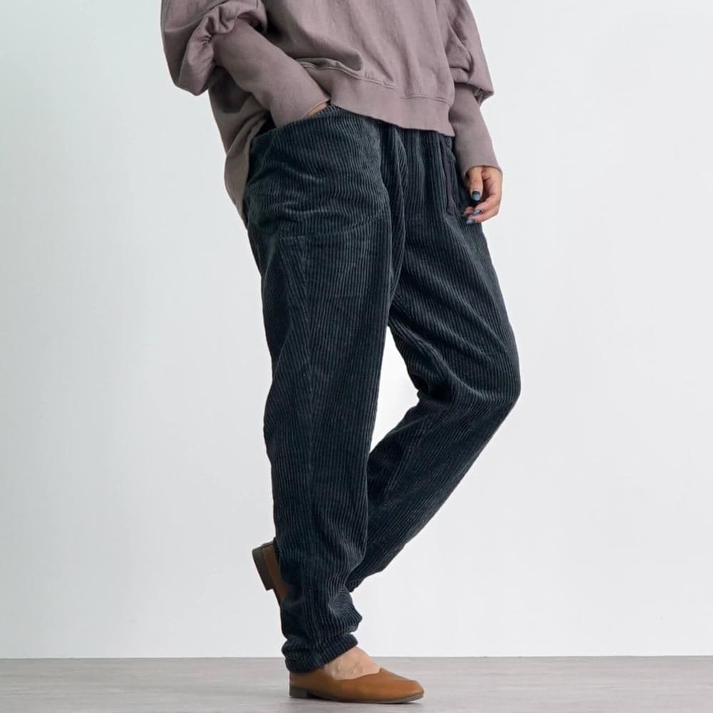 UZUiRO コーデュロイキャンプワークパンツ/ブラック/遠州織物