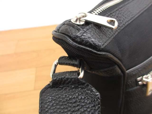 美品 ADMJ キャンバス×レザー クロスボディバッグ ショルダーバッグ