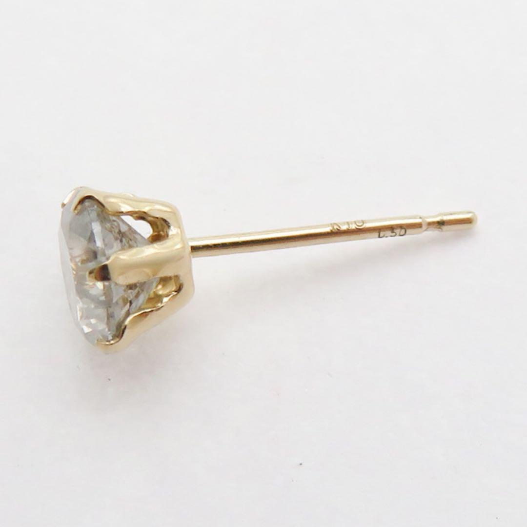 C*T様 K10YG ダイヤモンド 0.52ct 片耳ピアス　新品　18金　0.