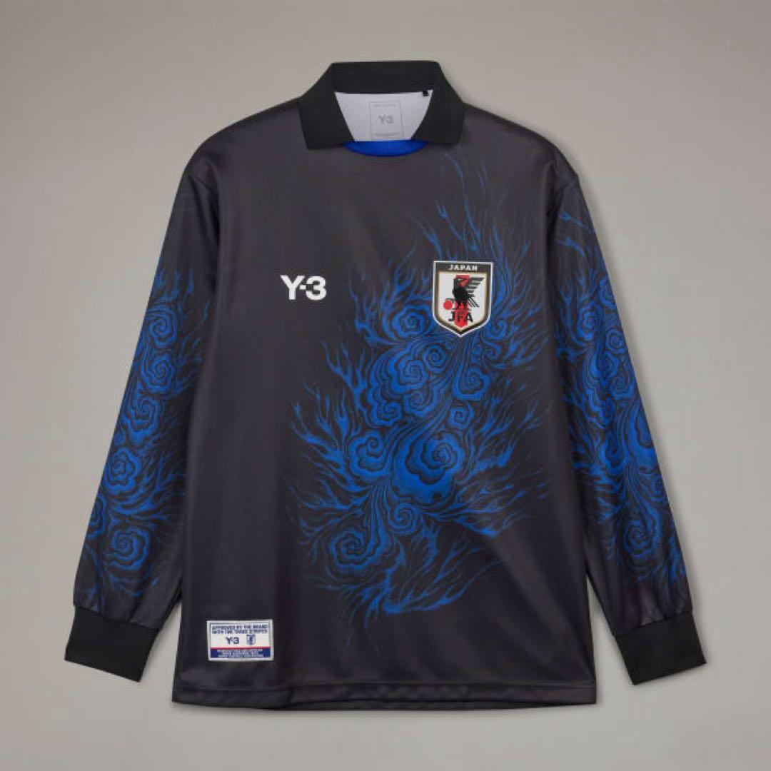 L Y-3 サッカー日本代表 CW 長袖Tシャツ ブラック×ブルー