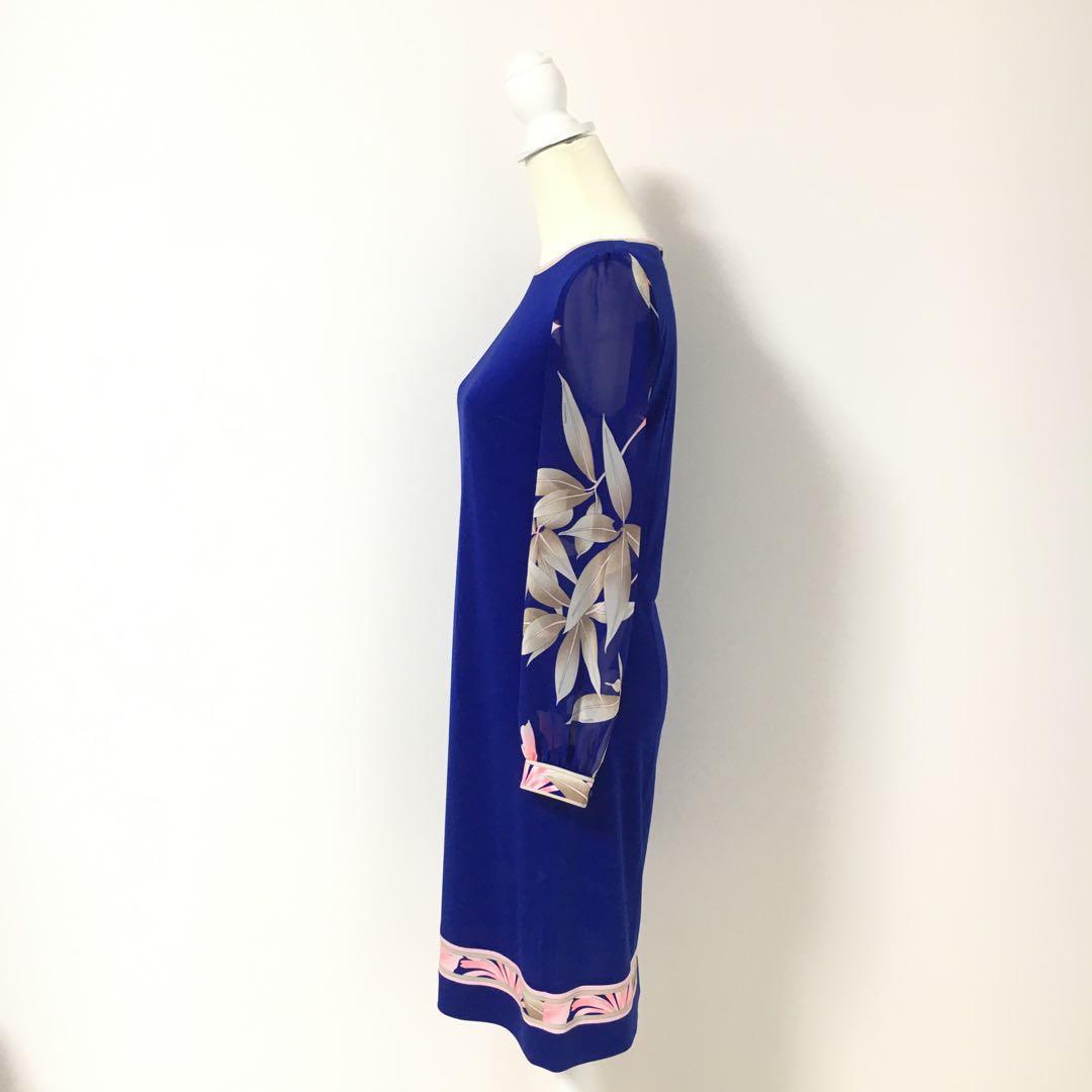 近年美品　LEONARD レオナール　カンカン　ストレッチ　ワンピース