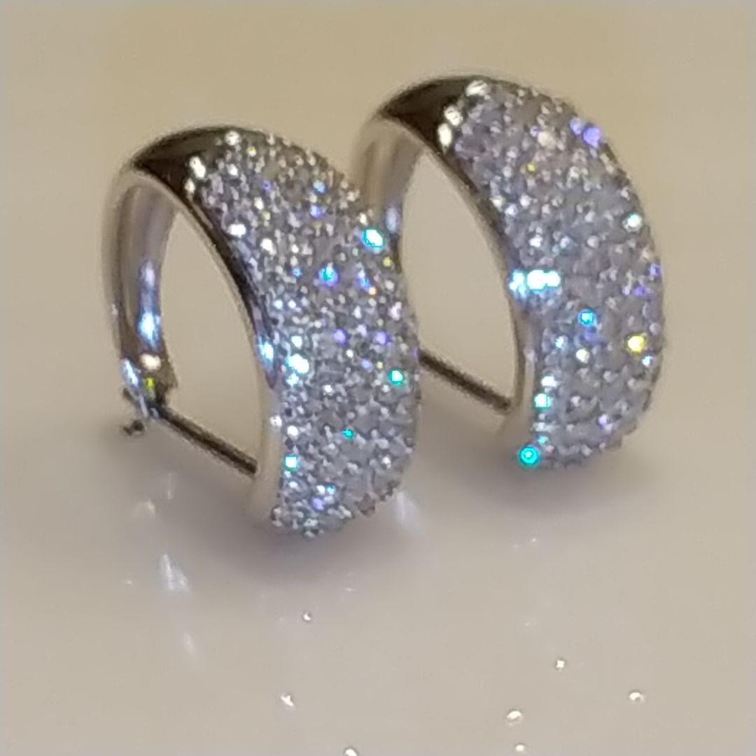 天然ダイヤモンドパヴェピアス 1ct Pt900