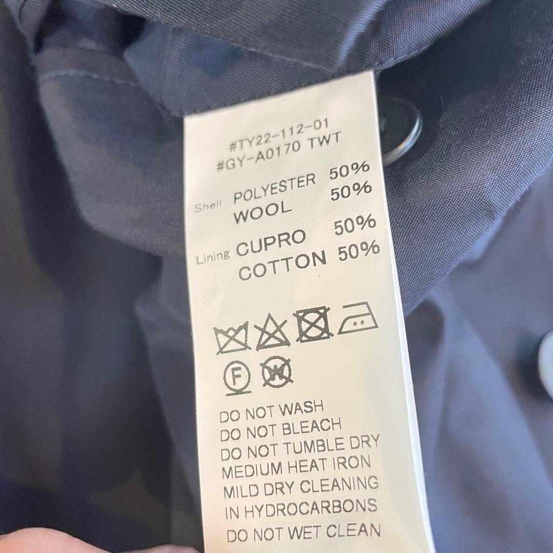 美品　Gymphlex ウールトロピカル ダブルブレストブレザー 紺ブレ　金