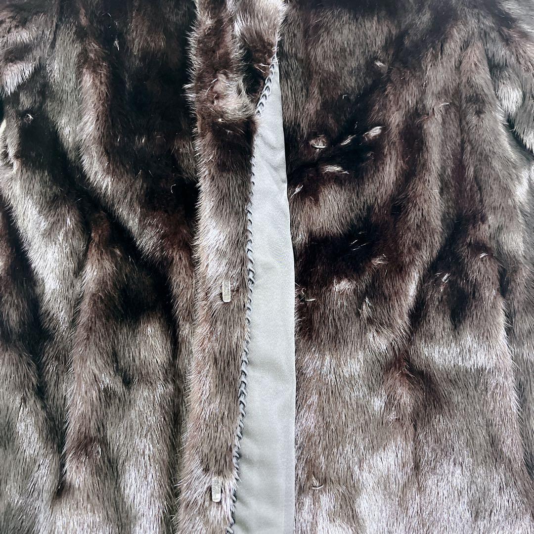 ✨ ミンク ✨ オズファー 毛皮 リアルファーコート 毛皮コート ブラック L