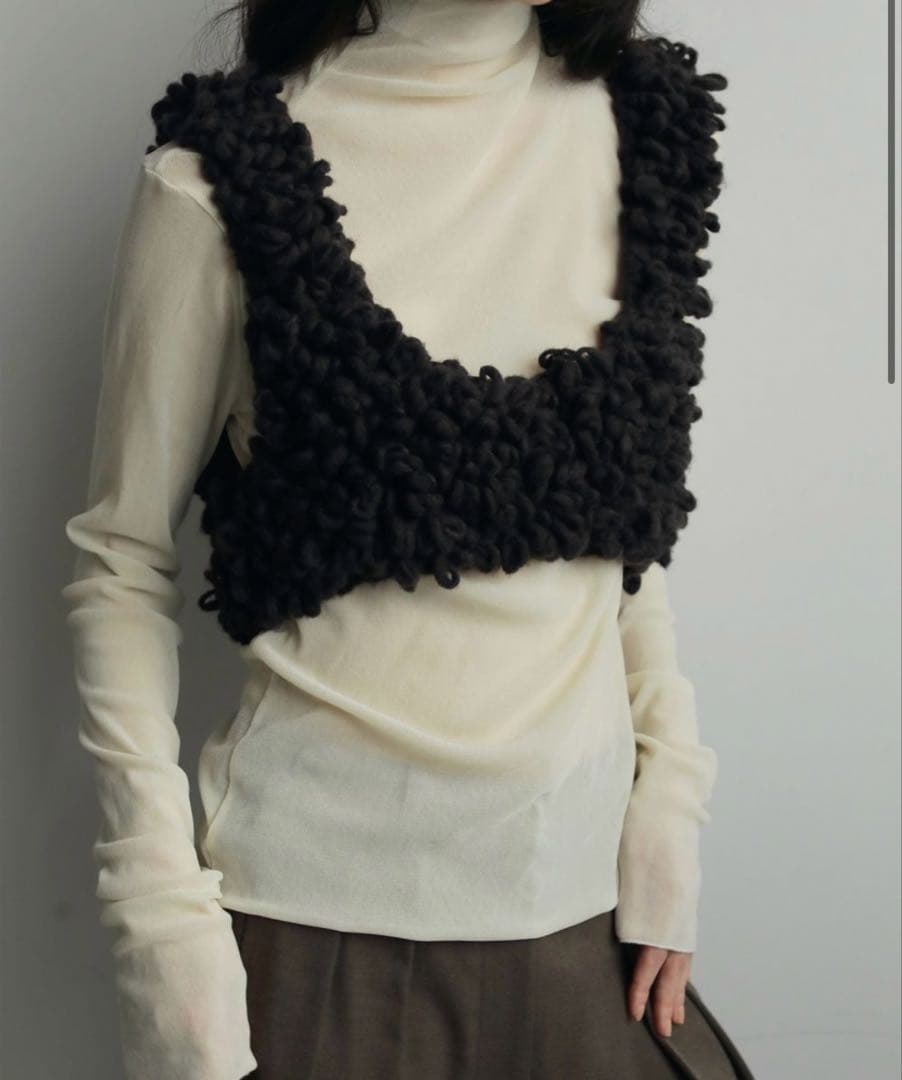 トップス 2025AW anuke Loop Knit Vest brown