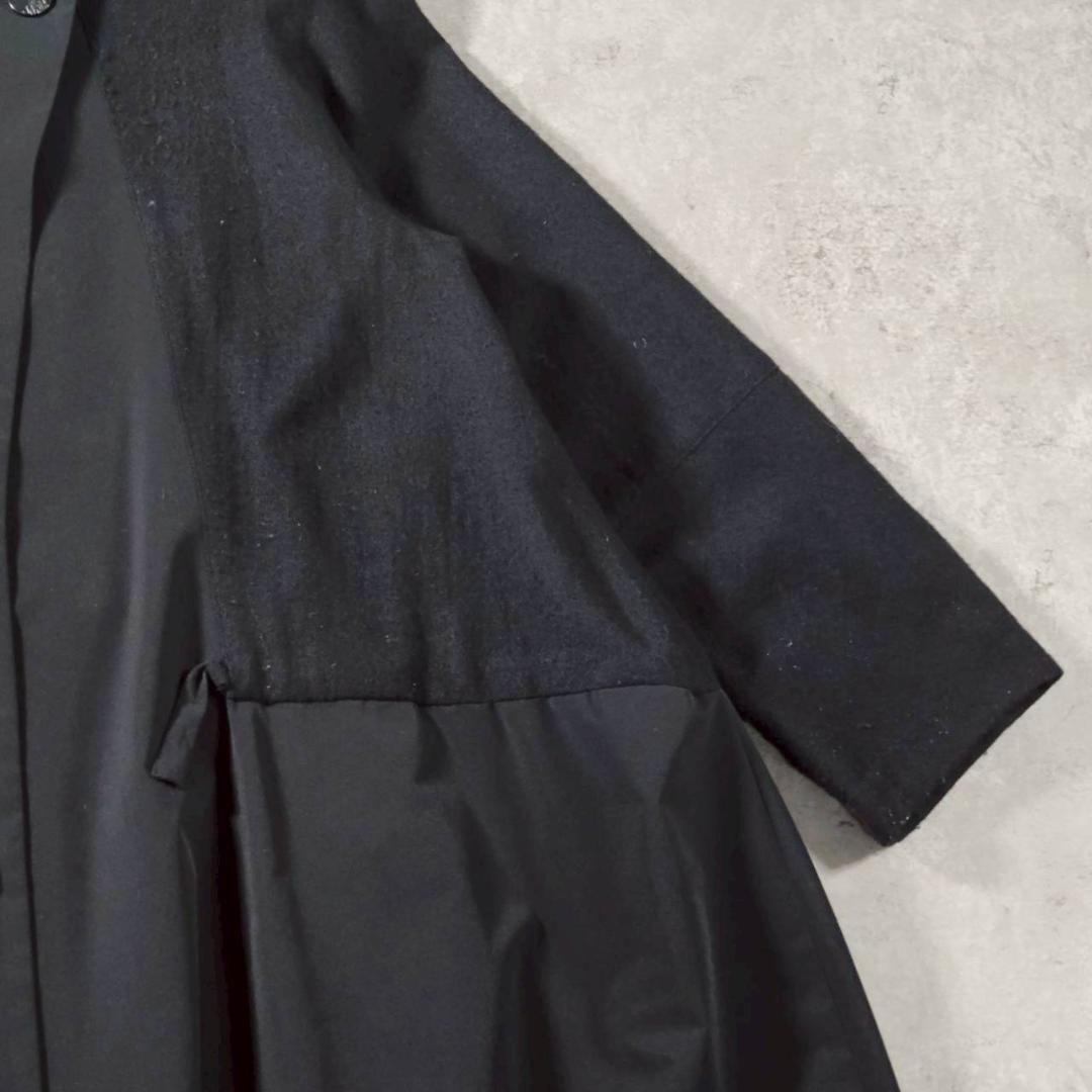 ままちゃん 慈雨 JIU デザインコート 黒 ロング 40