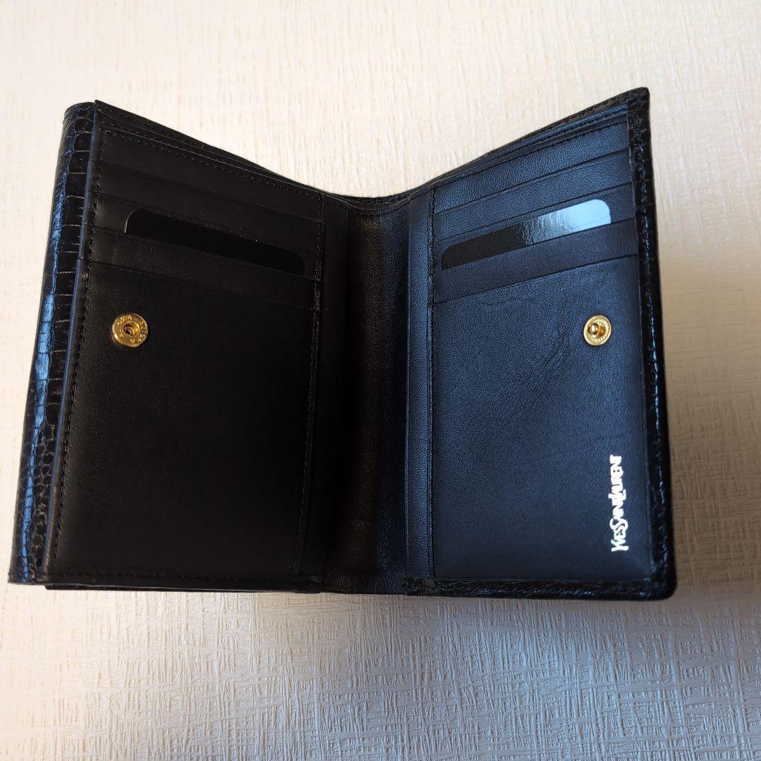 YVES SAINT LAURENT ブラック二つ折り財布