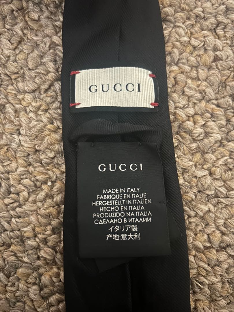 GUCCI グッチ ネクタイ キングスネーク エンブロイダリー ソリッド