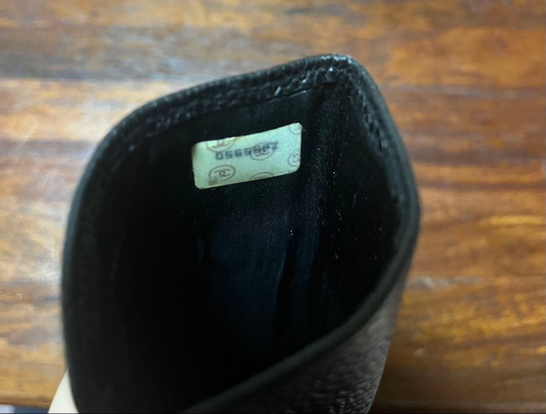 シャネル　CHANEL メガネケース　キャビアスキン　ブラック